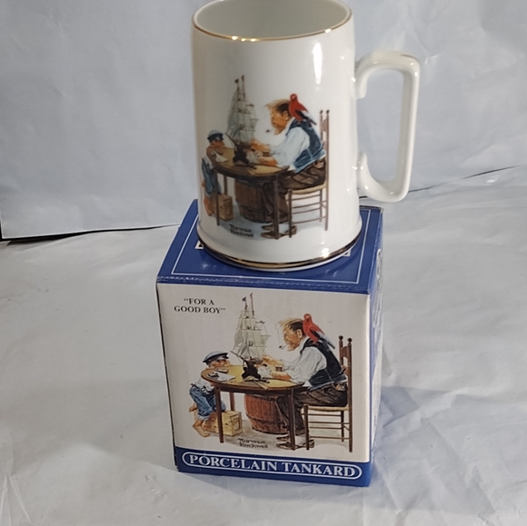 1985 Norman Rockwell "For a Good Boy" coffee collectible mug LONG JOHN SILVER'S - Picture 5 of 8